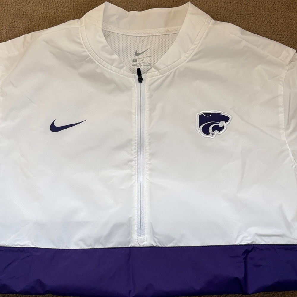 Nike White and Purple Half-Zip Jacket